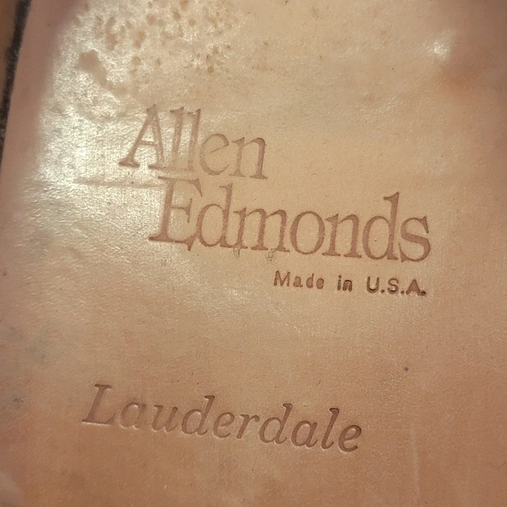 Allen Edmonds Lauderdale Woven Leather Oxfords Brown Cap Toe Dress Shoes 13 D